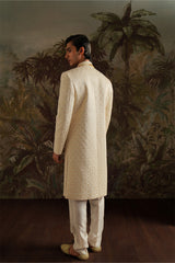 Jamal Pearl White Embroidered Sherwani