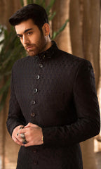 Designer Groom Black Sherwani for Wedding Wear