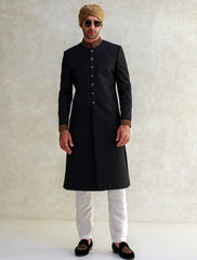 Designer Groom Black Sherwani for Wedding Wear