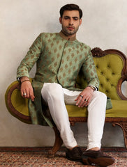 Designer Sage Green Sherwani Dress for Wedding