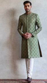 Designer Sage Green Sherwani Dress for Wedding