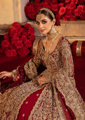 Pakistani Bridal Dress in Open Pishwas Lehenga Styles
