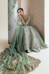 Pakistani Bridal Outfit in Lehenga and Pishwas Style