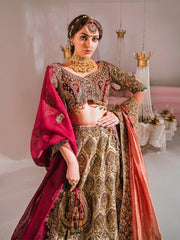 Red White Lehenga Choli for Pakistani Bridal Dresses