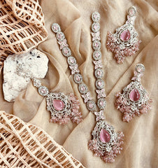 Serene Malaa Set – Pink with Silver Base