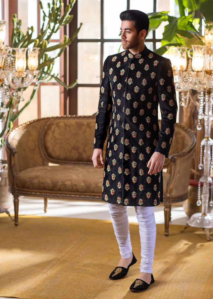 Sherwani - Black Velvet