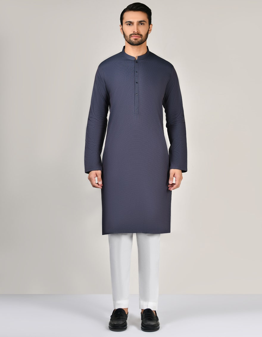 BLUE COTTON KURTA