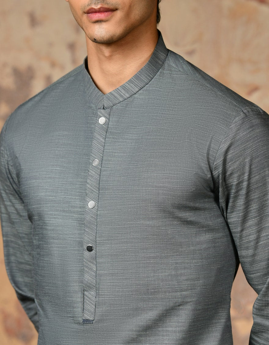 GREYISH GREEN COTTON KURTA