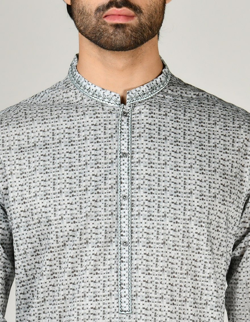 GREY COTTON KURTA