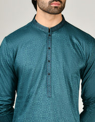 GREEN COTTON KURTA