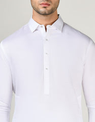 WHITE COTTON KAMEEZ SHALWAR