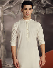 WHITE BLENDED KAMEEZ SHALWAR