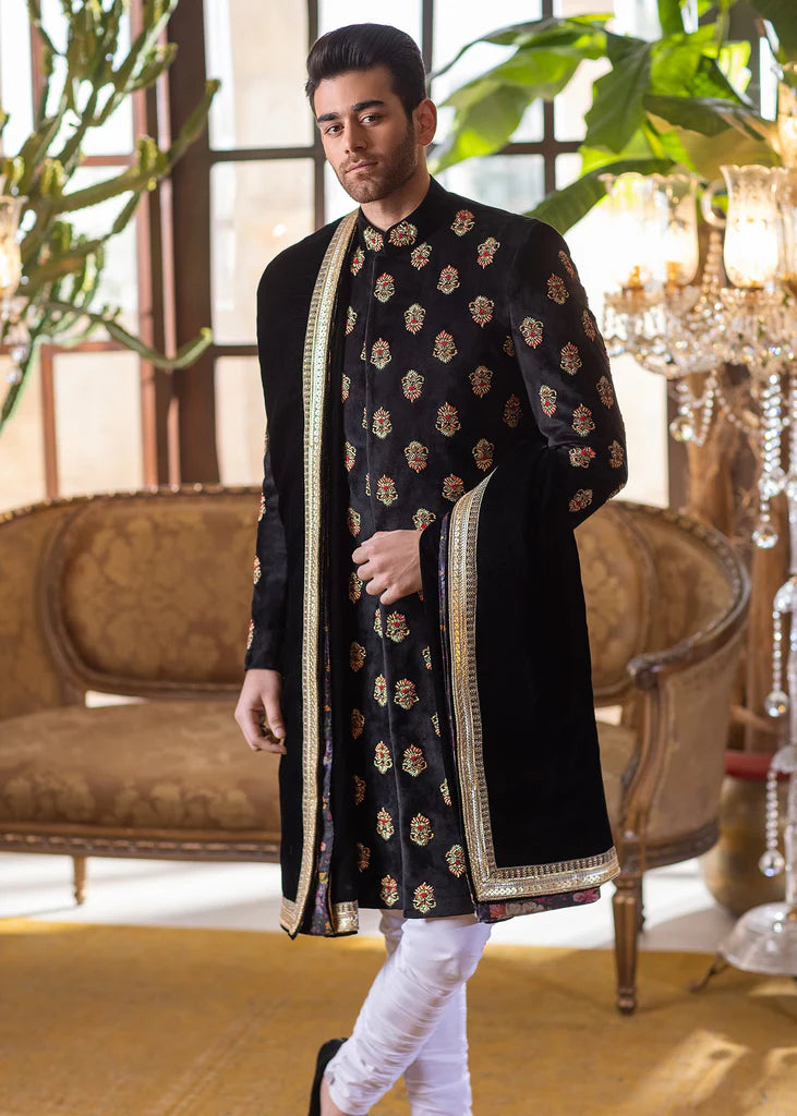 Sherwani - Black Velvet