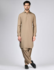 BROWN BLENDED KAMEEZ SHALWAR