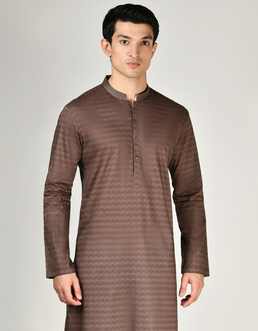 BROWN COTTON KURTA