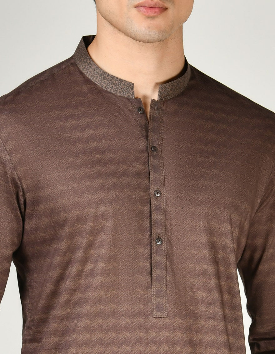 BROWN COTTON KURTA