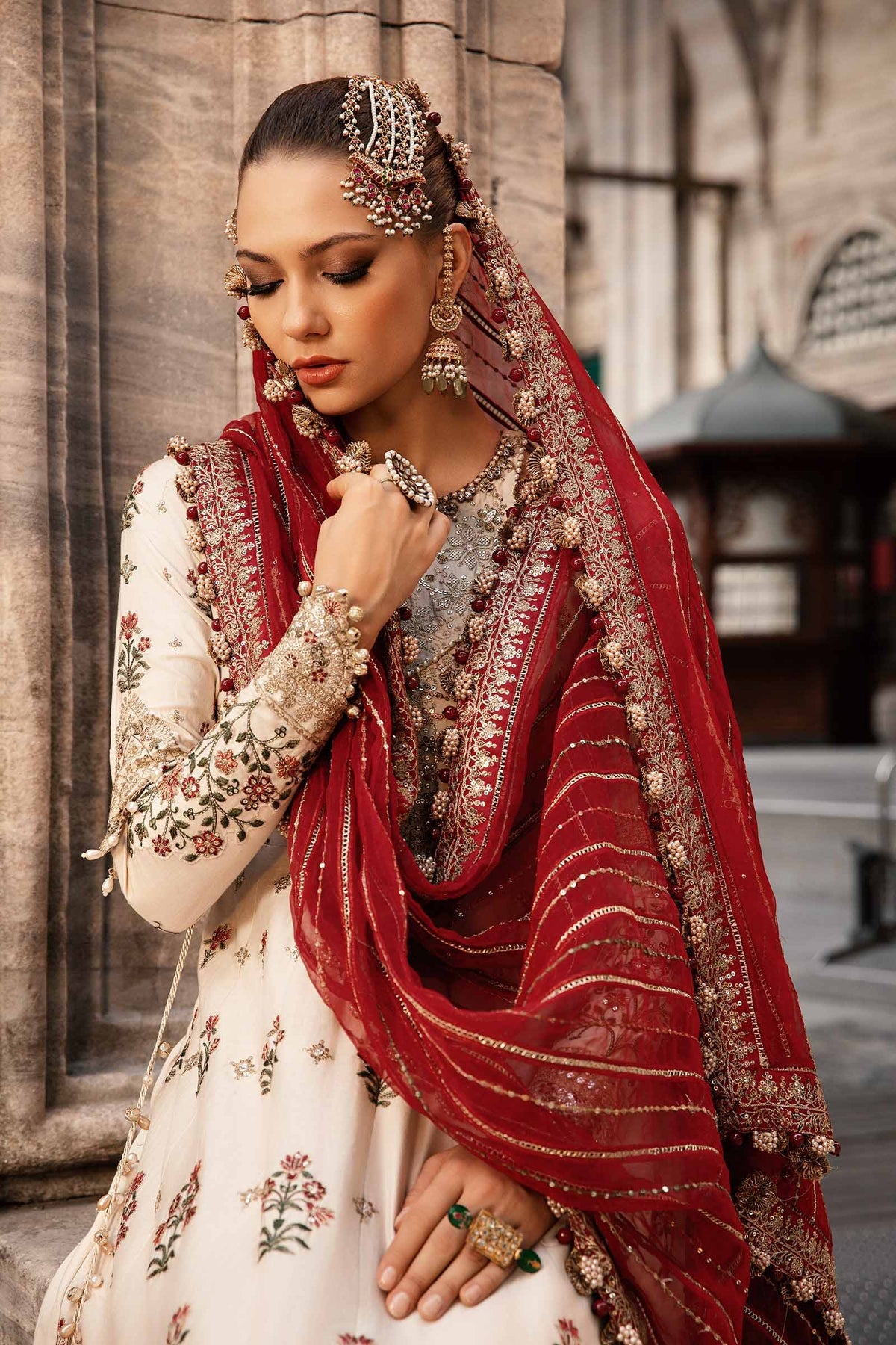 Embroidered Cotton Satin Suit