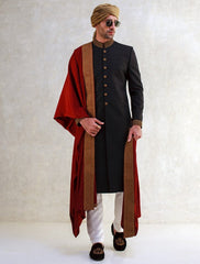 Designer Groom Black Sherwani for Wedding Wear