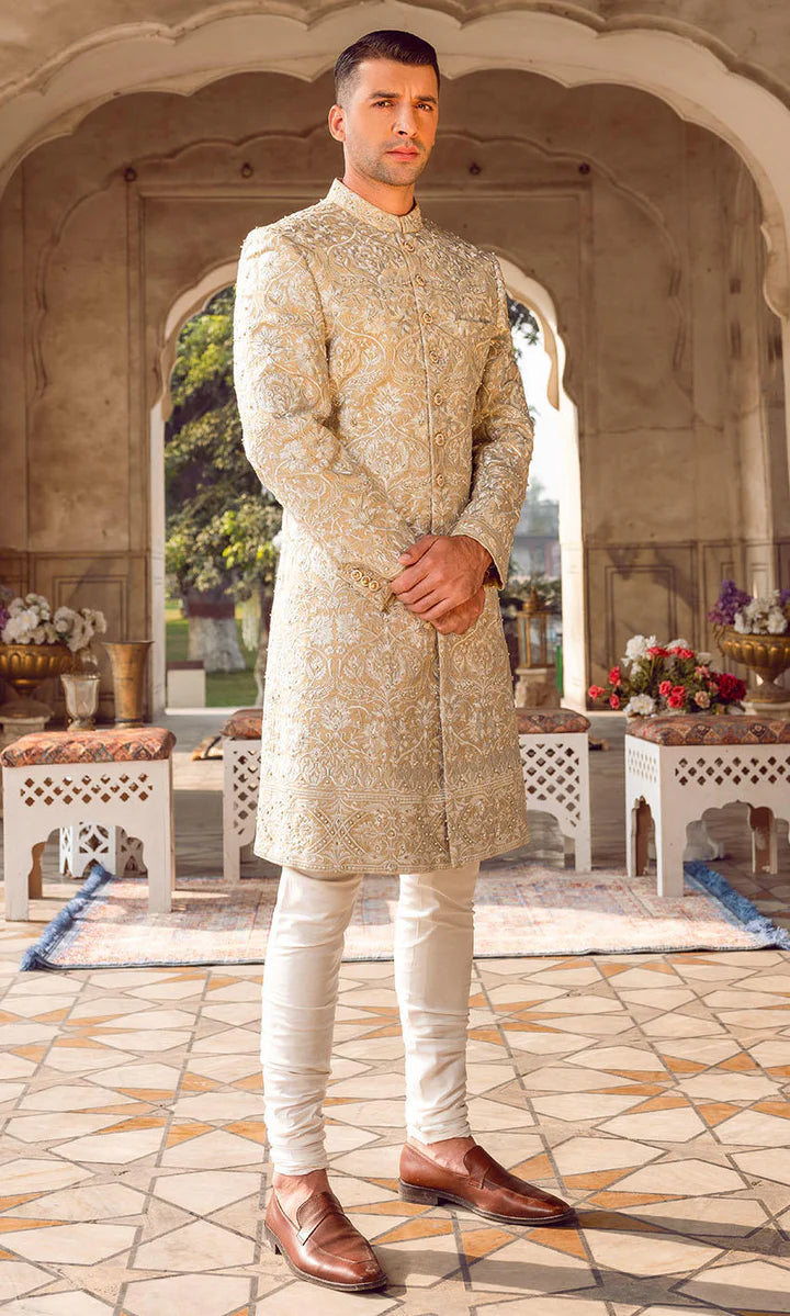 Embroidered Pakistani Groom Sherwani Dress For Wedding