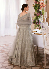 Grey Lehenga Choli and Dupatta Pakistani Bridal Dress