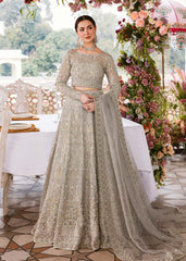 Grey Lehenga Choli and Dupatta Pakistani Bridal Dress