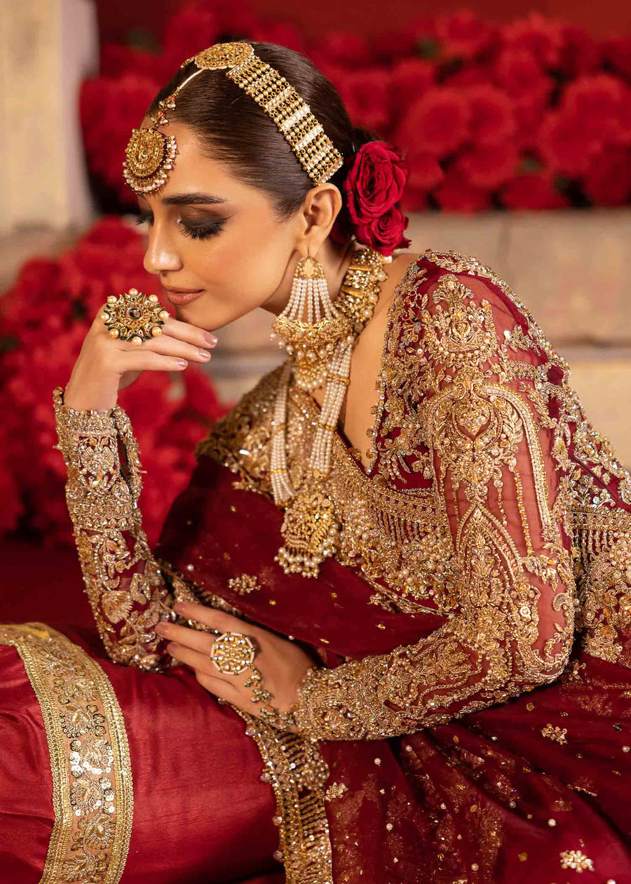 Pakistani Bridal Dress in Open Pishwas Lehenga Styles