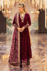 3 Piece Embroidered Velvet Suit