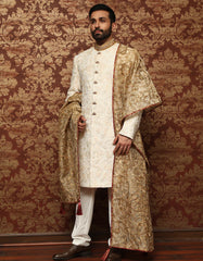 Premium Jamawar White Sherwani