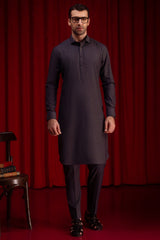 ALAIN - CHARCOAL COTTON KAMEEZ SHALWAR