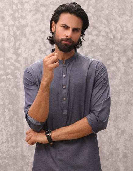 DENIM BLUE BLENDED KURTA