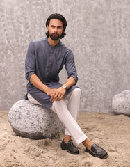 DENIM BLUE BLENDED KURTA