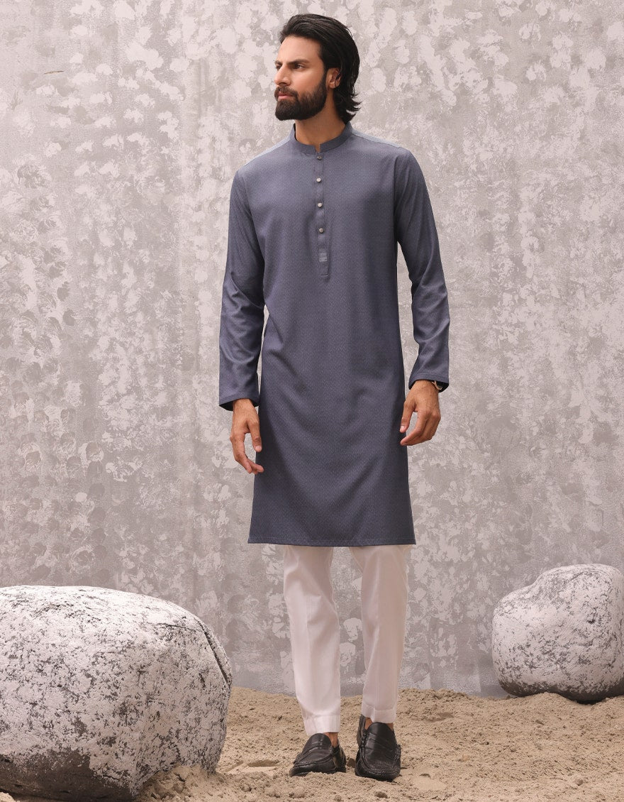 DENIM BLUE BLENDED KURTA