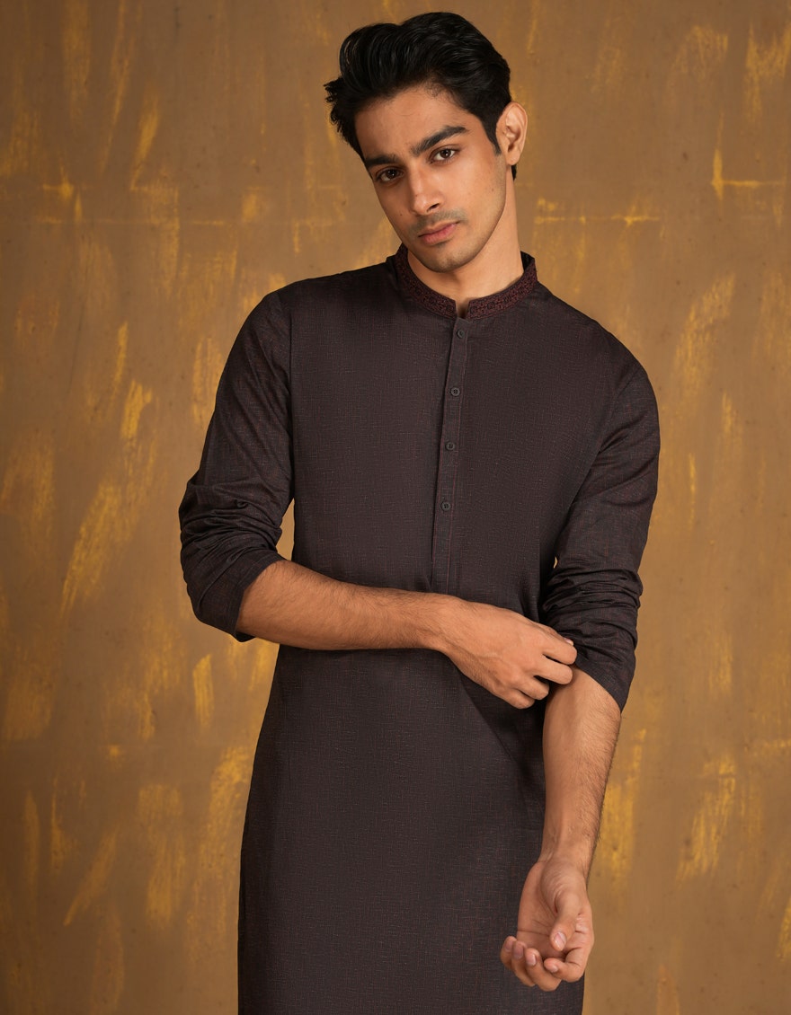 MAROON COTTON KURTA