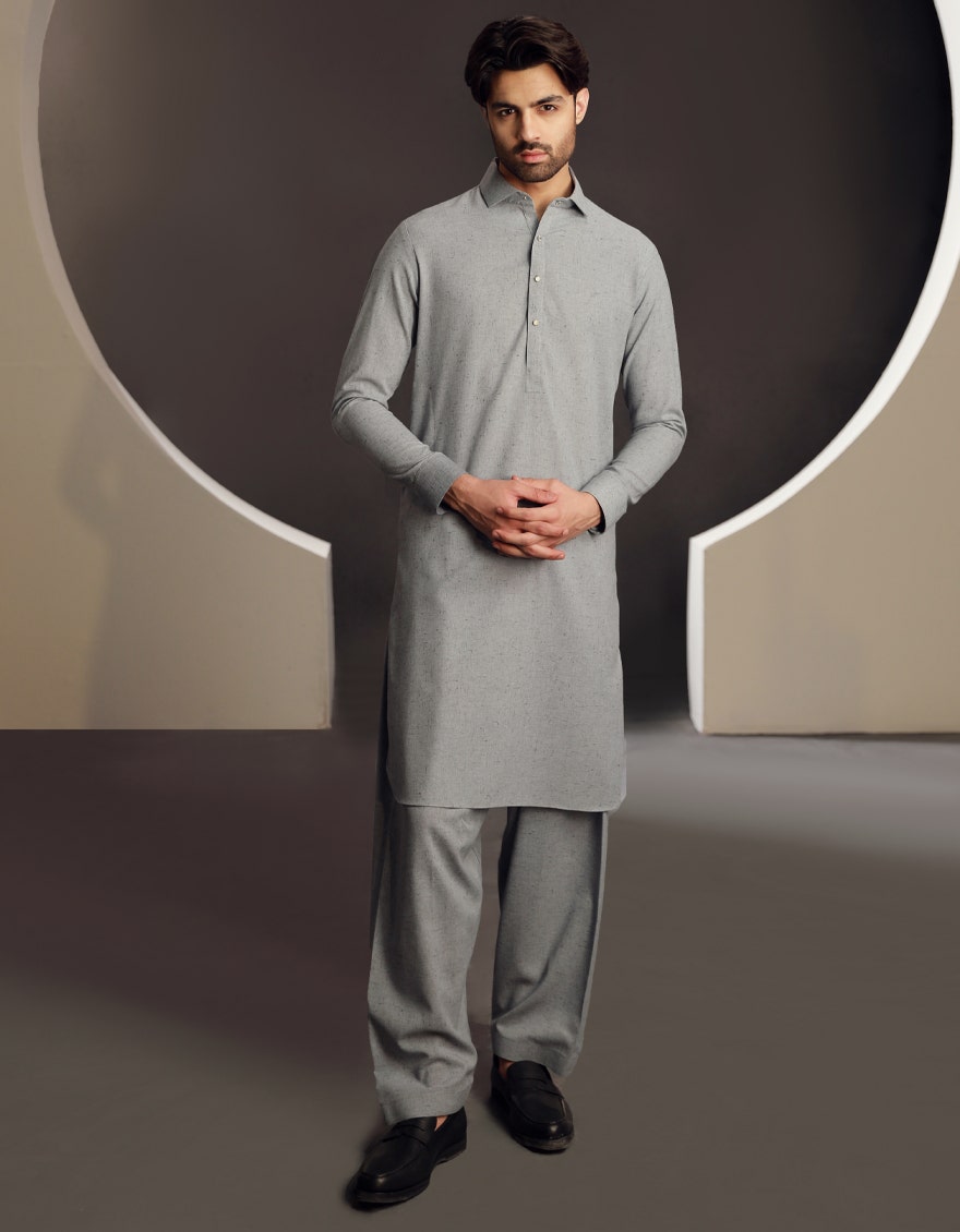 SKY BLUE BLENDED KAMEEZ SHALWAR