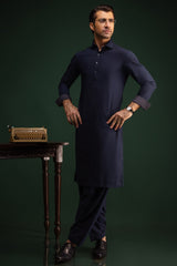 SLIVEN - NAVY BLENDED KAMEEZ SHALWAR